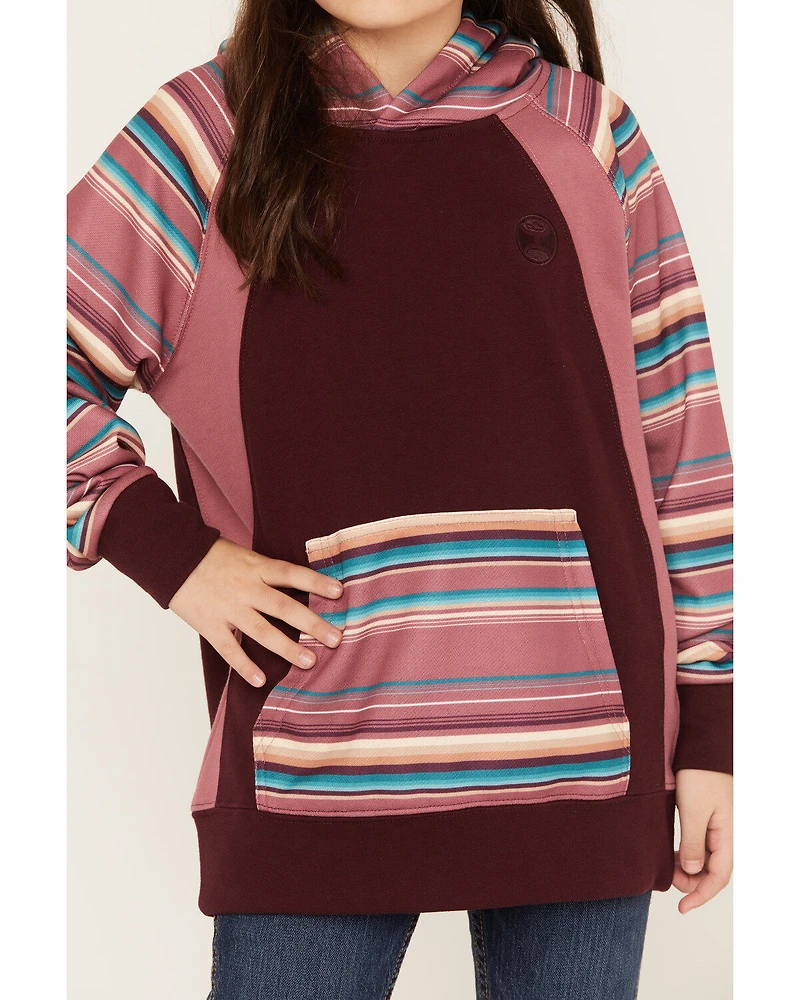 Hooey Girls' Savannah Serape Stripe Print Hoodie