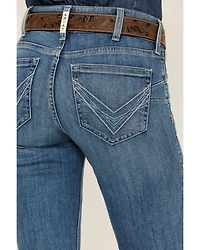 Ariat Women's R.E.A.L Medium Wash Perfect Rise Clover Straight Jeans