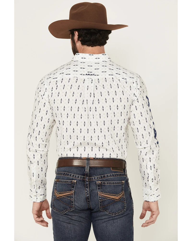 Ariat Men's Team Perkins Geo Print Long Sleeve Button-Down Western Shirt