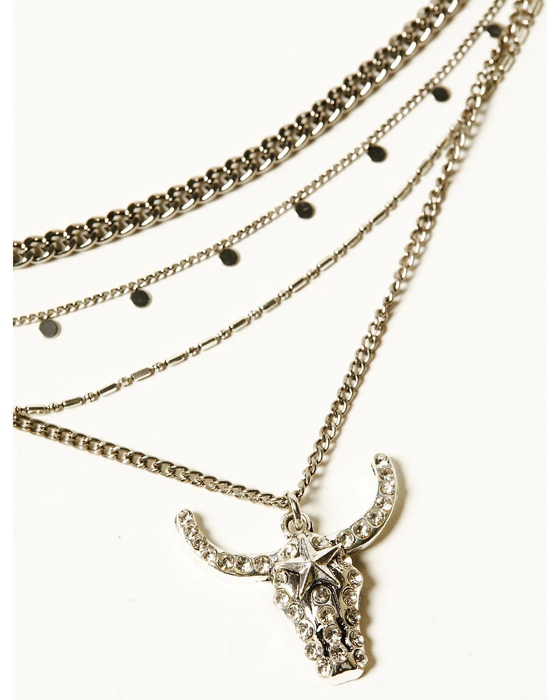 Shyanne Women's Steer Head Layered Necklace
