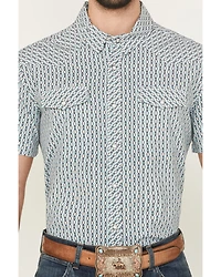 Panhandle Men's Geo Print Short Sleeve Snap Performance Western Shirt