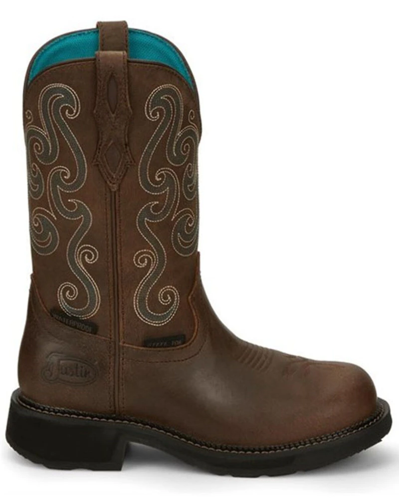 Justin Women's Tasha Waterproof Western Work Boots - Steel Toe