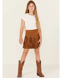 Shyanne Girls' Faux Suede Fringe Skirt