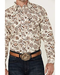 Cowboy Hardware Men's Peacock Paisley Print Long Sleeve Snap Western Shirt