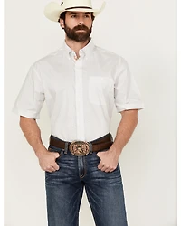George Strait by Wrangler Men's Geo Print Short Sleeve Button-Down Western Shirt