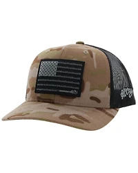 Hooey Men's Camo Liberty Roper Flag Patch Trucker Cap