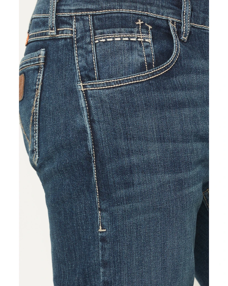 Wrangler Men's FR Medium Wash Slim Bootcut Stretch Denim Jeans