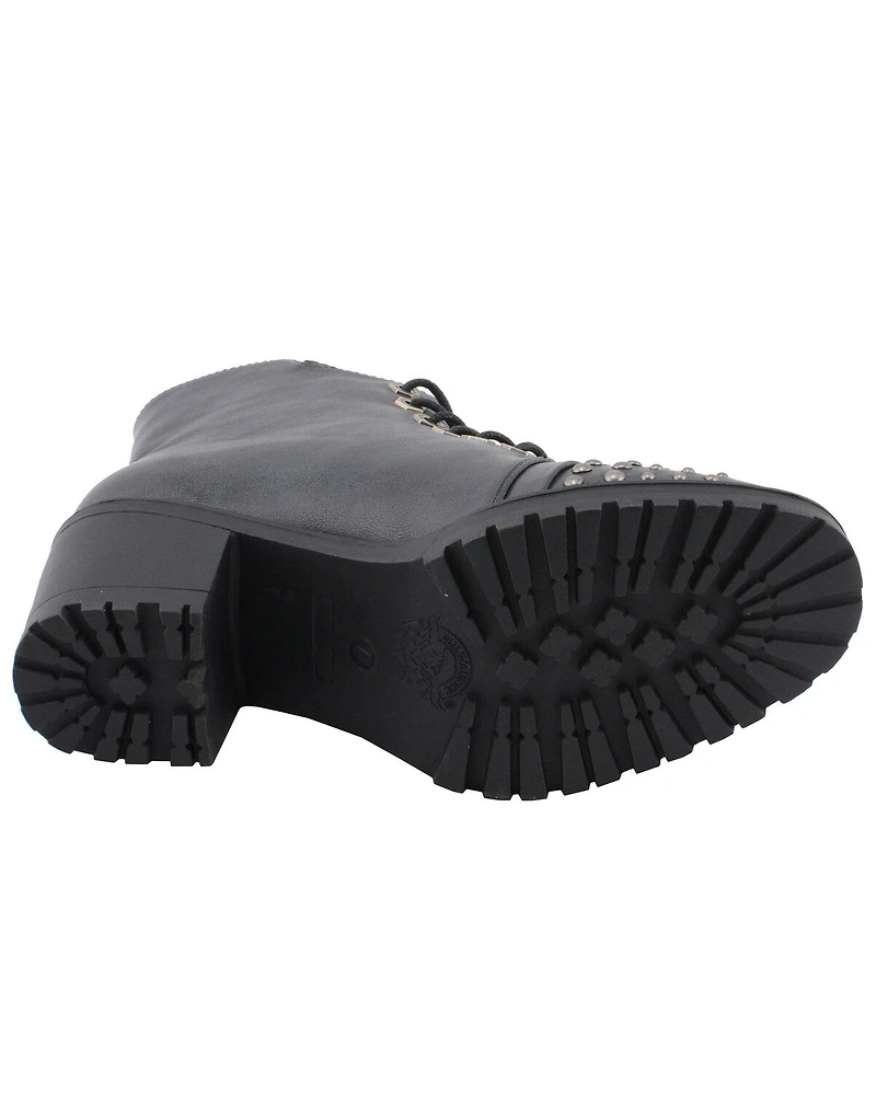 Milwaukee Leather Women's Studded Rocker Boots - Round Toe