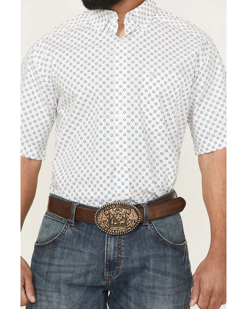 Ariat Men's Shawn Geo Print Short Sleeve Button-Down Western Shirt