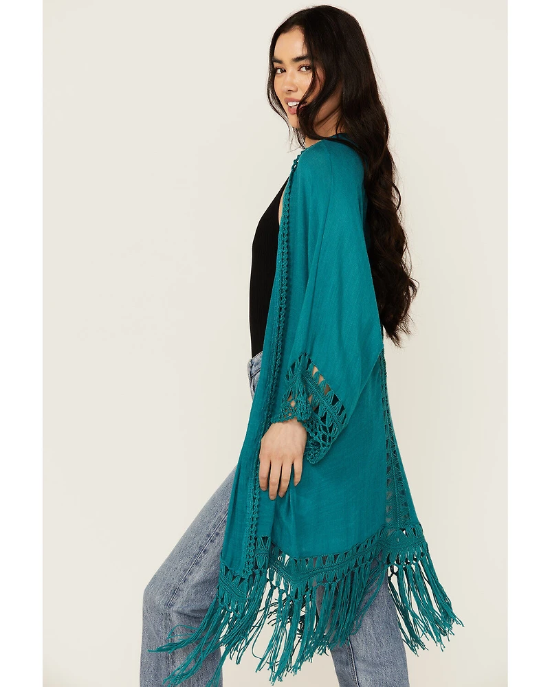 Shyanne Women's Crochet Fringe Kimono