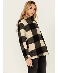Stillwater Supply Women's Plaid Print Fleece Quarter Zip Pullover
