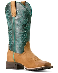 Ariat Women's Hybrid Ranch Time Roughout Performance Western Boots - Broad Square Toe
