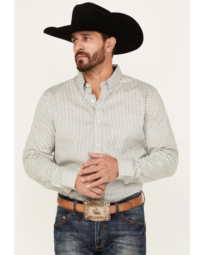 Cody James Men's Stirling Geo Print Long Sleeve Button-Down Stretch Western Shirt - Big