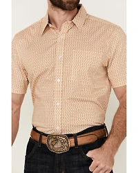Cody James Men's Gold Coast Geo Print Short Sleeve Button-Down Stretch Western Shirt
