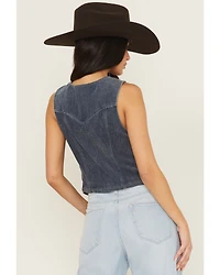 Wrangler Retro Women's Medium Wash Chenille Denim Vest