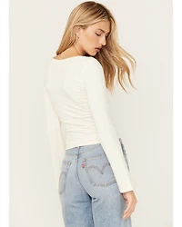 Shyanne Women's Lace Insert Long Sleeve Top