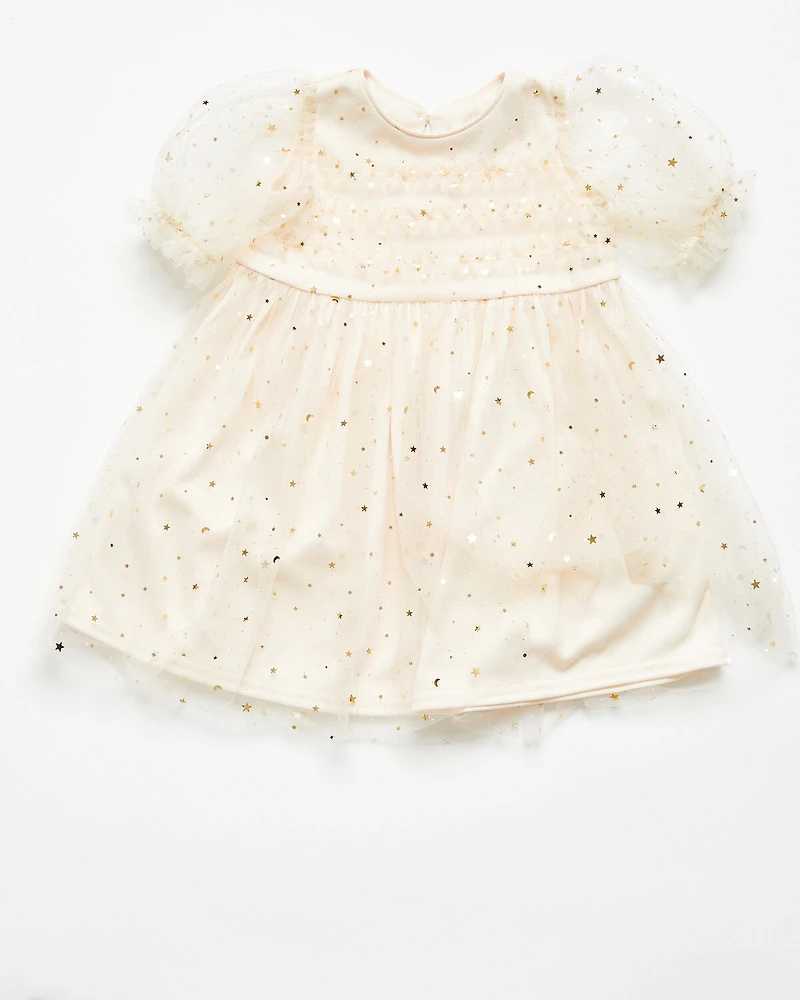 Yura Infant Girls' Star Tulle Short Sleeve Dress