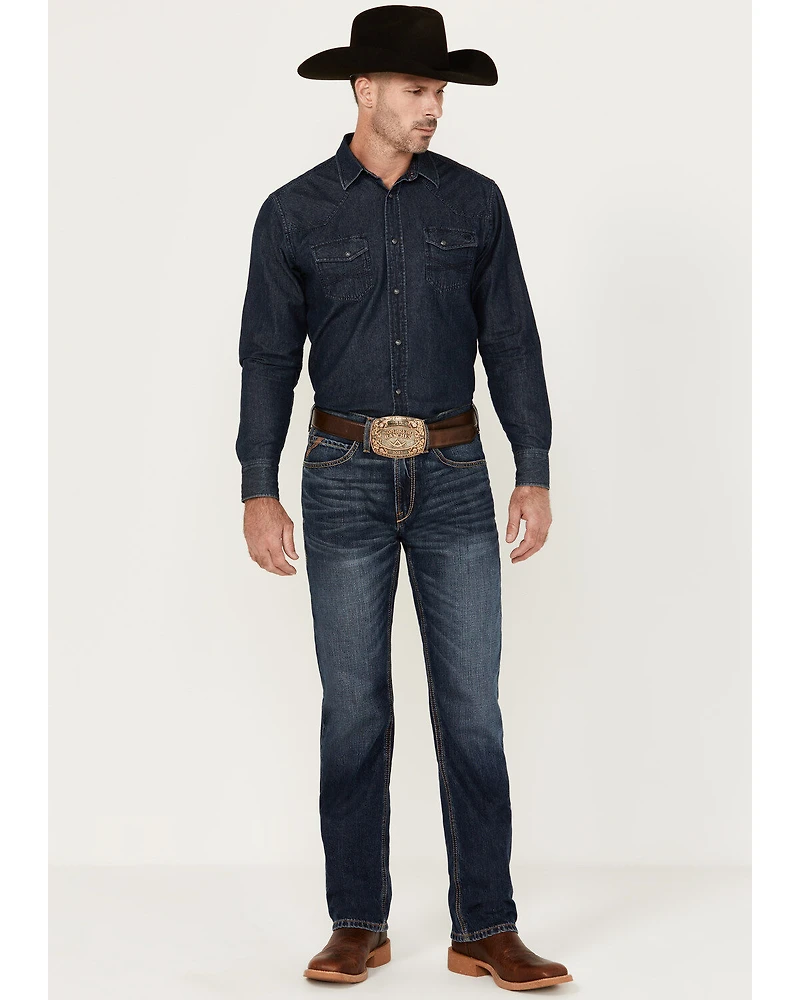 Ariat Men's M2 Bradford Cleveland Dark Wash Relaxed Bootcut Rigid Jeans - Big