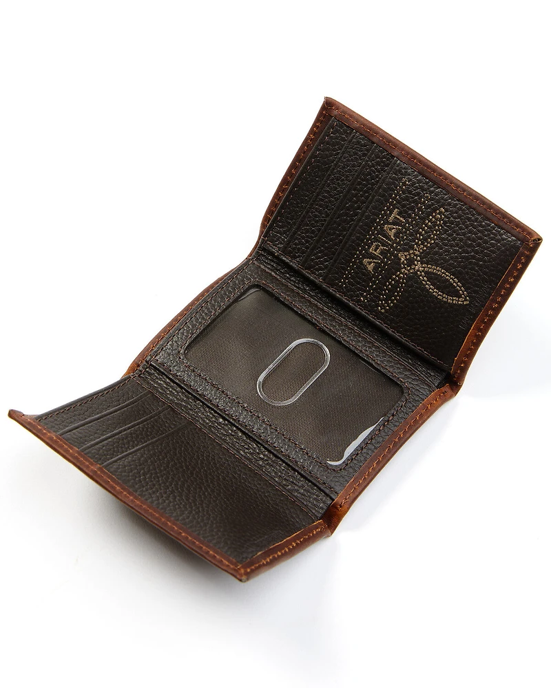 Ariat Men's Tri-Fold Leather Wallet