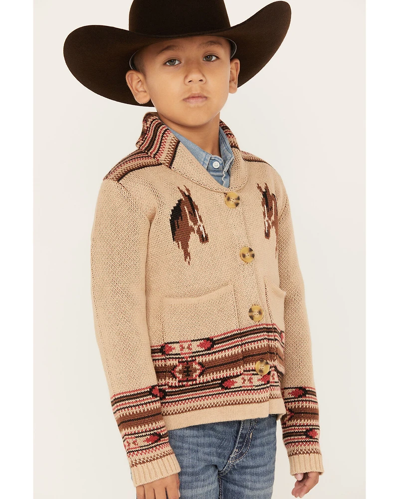 Cotton & Rye Boys' Horse Graphic Button-Down Cardigan