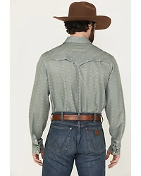Cinch Men's Floral Striped Long Sleeve Snap Performance Western Shirt