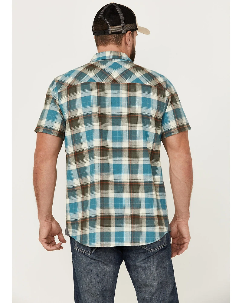 Brothers and Sons Men's Bonner Plaid Print Short Sleeve Button Down Western Shirt