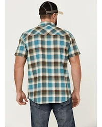 Brothers and Sons Men's Bonner Plaid Print Short Sleeve Button Down Western Shirt