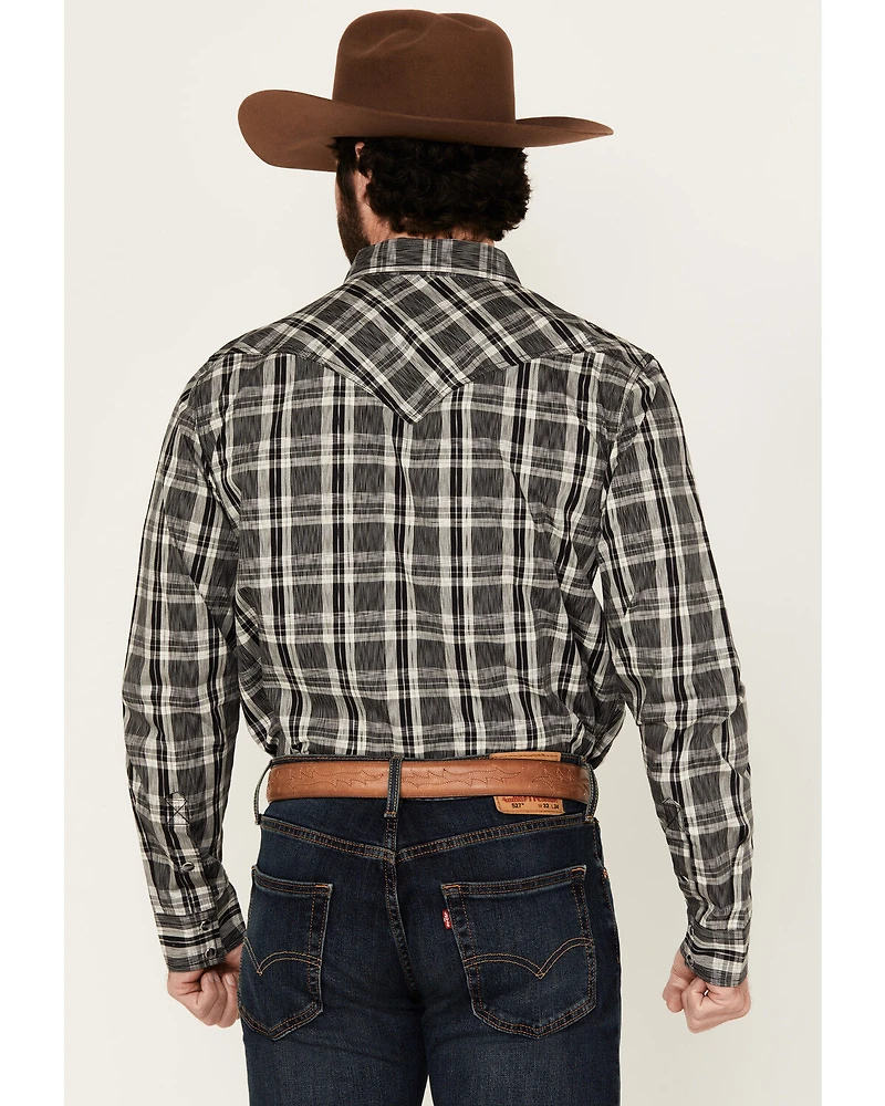 Cody James Men's Denton Plaid Print Long Sleeve Snap Western Shirt
