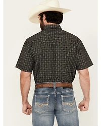 Ely Walker Men's Geo Print Short Sleeve Snap Western Shirt