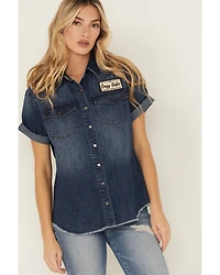 Idyllwind Women's Ellwood Dark Wash Short Sleeve Denim Shirt