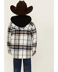 Urban Republic Little Boys' Plaid Print Sherpa Lined Hooded Shirt Jacket