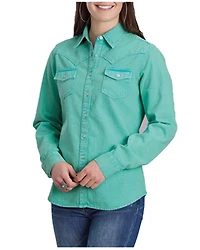 Roper Women's Denim Long Sleeve Button-Down Western Shirt