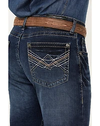 Rock 47 by Wrangler Men's Cowboy Kiss Dark Wash Slim Straight Stretch Denim Jeans