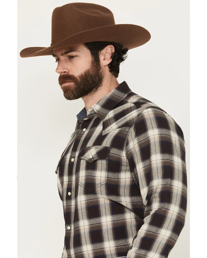 Cody James Men's Cowboy Code Plaid Print Long Sleeve Snap Western Shirt