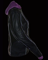 Milwaukee Leather Women's 3/4 Jacket With Reflective Tribal Detail