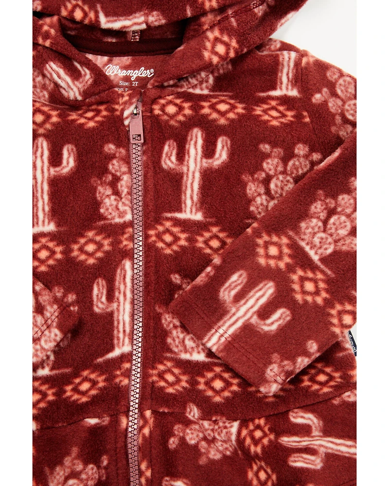 Wrangler Toddler Girls' Cactus Print Hooded Jacket