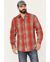 Resistol Men's Stratmoor Plaid Print Long Sleeve Button Down Western Shirt