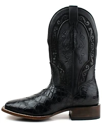 El Dorado Men's Exotic Scallop American Alligator Western Boot - Broad Square Toe