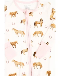 Angel Dear Infant Girls' Horse Print Footie Onesie