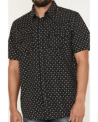 Moonshine Spirit Men's Only Road Floral Print Short Sleeve Snap Western Shirt