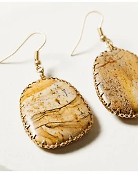 Shyanne Women's Champagne Chateau Jasper Slab Earrings