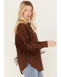 Shyanne Women's Lace Fringe Button-Down Shacket