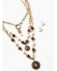Shyanne Women's Summer Moon Antique Gold Jewelry Set - 3 Piece