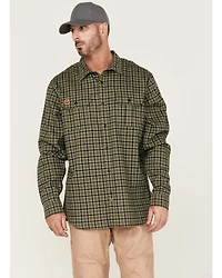 Hawx Men's FR Plaid Print Woven Long Sleeve Button-Down Work Shirt
