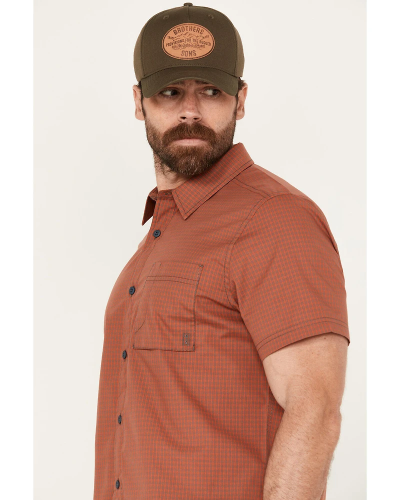 Brothers and Sons Men's Andrews Plaid Print Short Sleeve Button Down Western Shirt