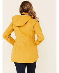 Outback Trading Co. Women's Solid Mustard Brookside Hooded Zip-Front Rain Jacket