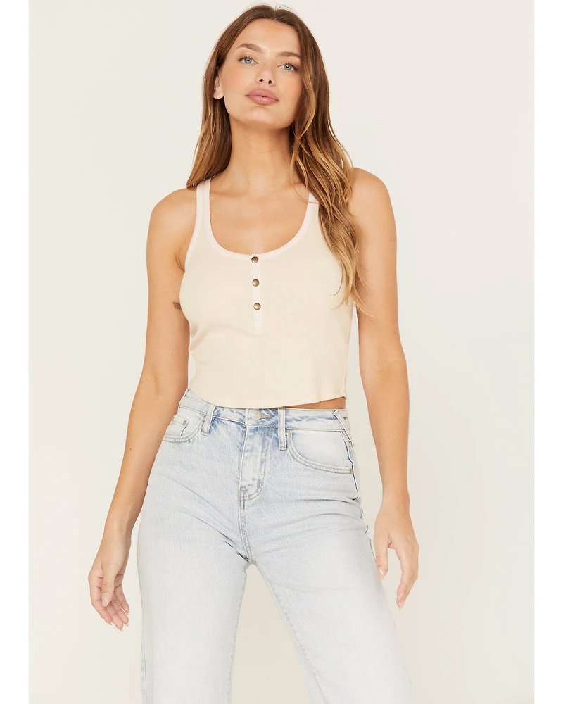 Cleo + Wolf Women's Cropped Ribbed Tank Top