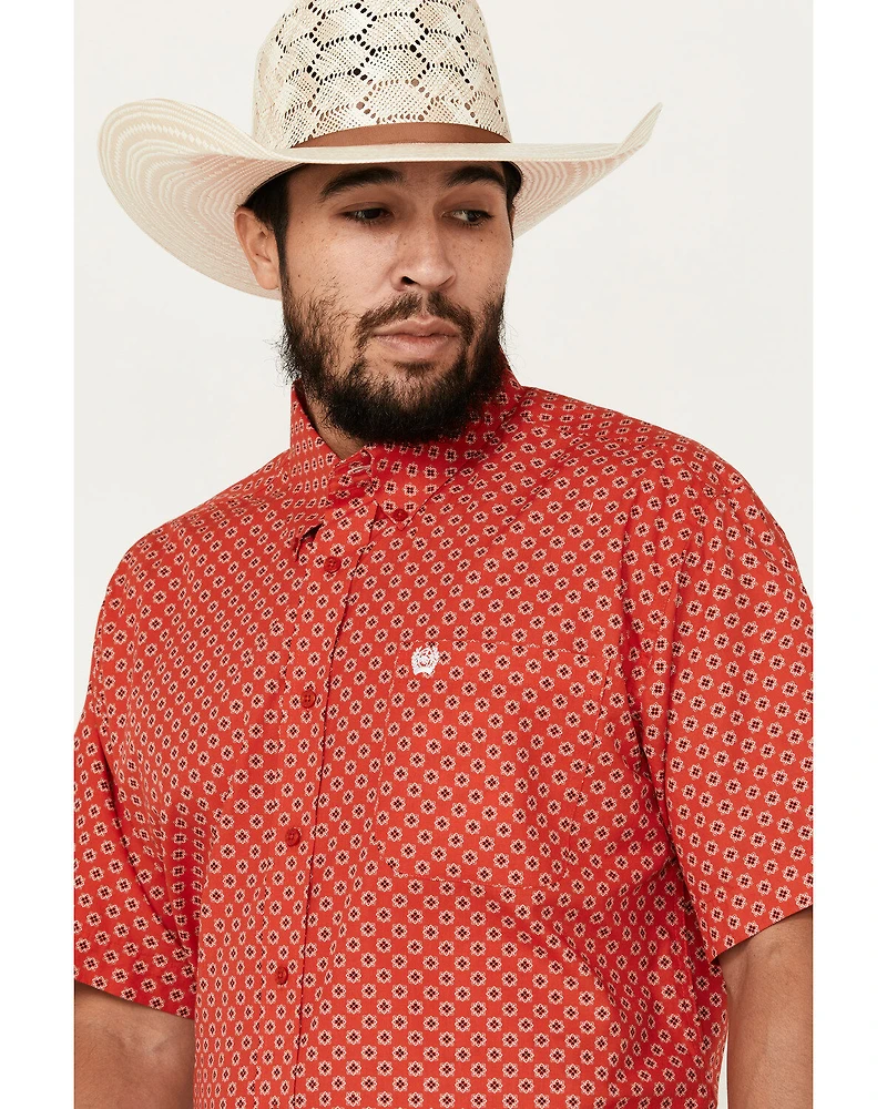 Cinch Men's Geo Print Short Sleeve Button-Down Western Shirt