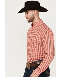 Wrangler Men's Classic Plaid Print Long Sleeve Button-Down Western Shirt