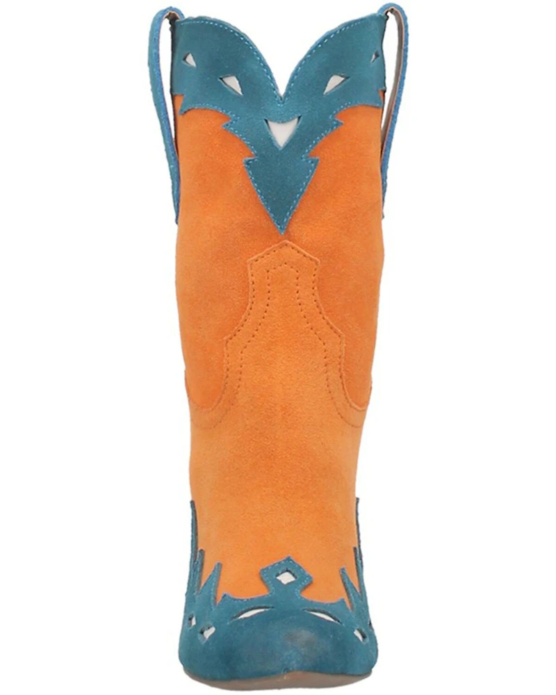 Dingo Women's Spicy Underlay Suede Leather Western Booties - Snip Toe